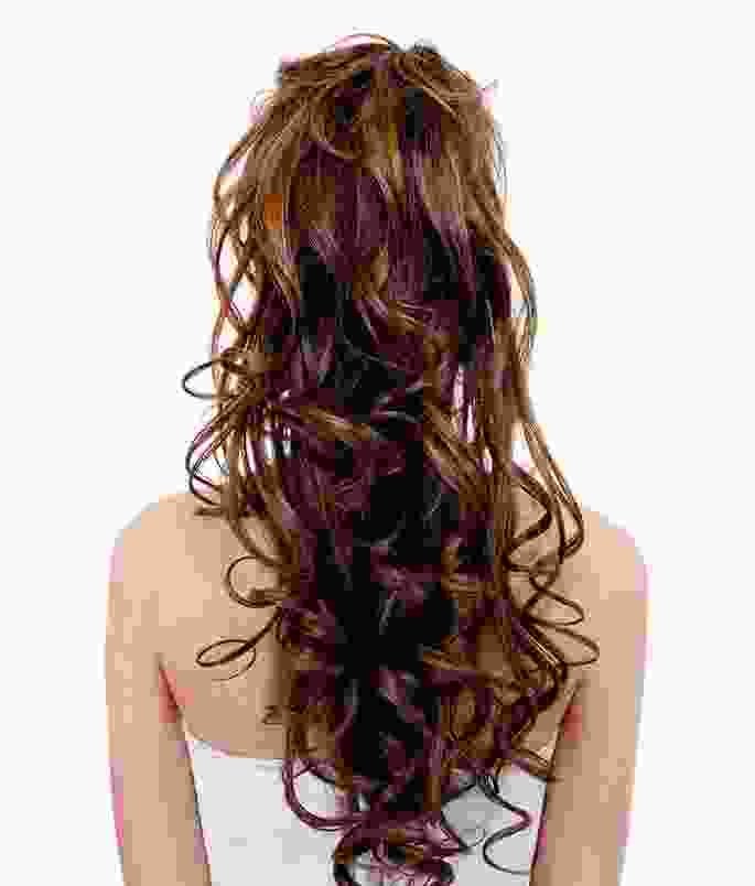 Long curly hair brown wig